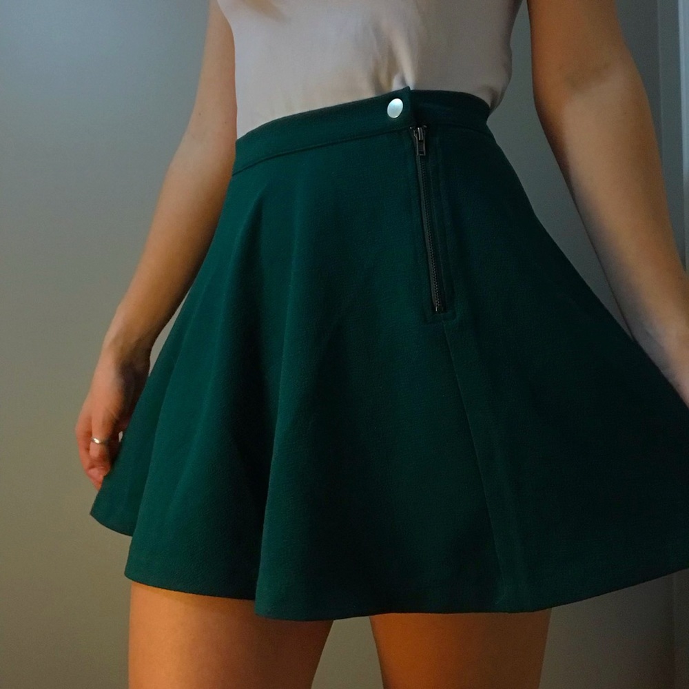 Dark Green Skater Skirt